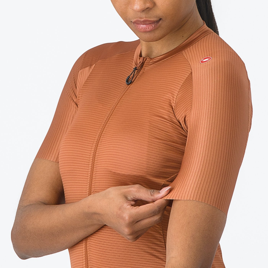 Castelli ESPRESSO W Jersey Dame Beige Mørkegrå | KXTNEQP-92