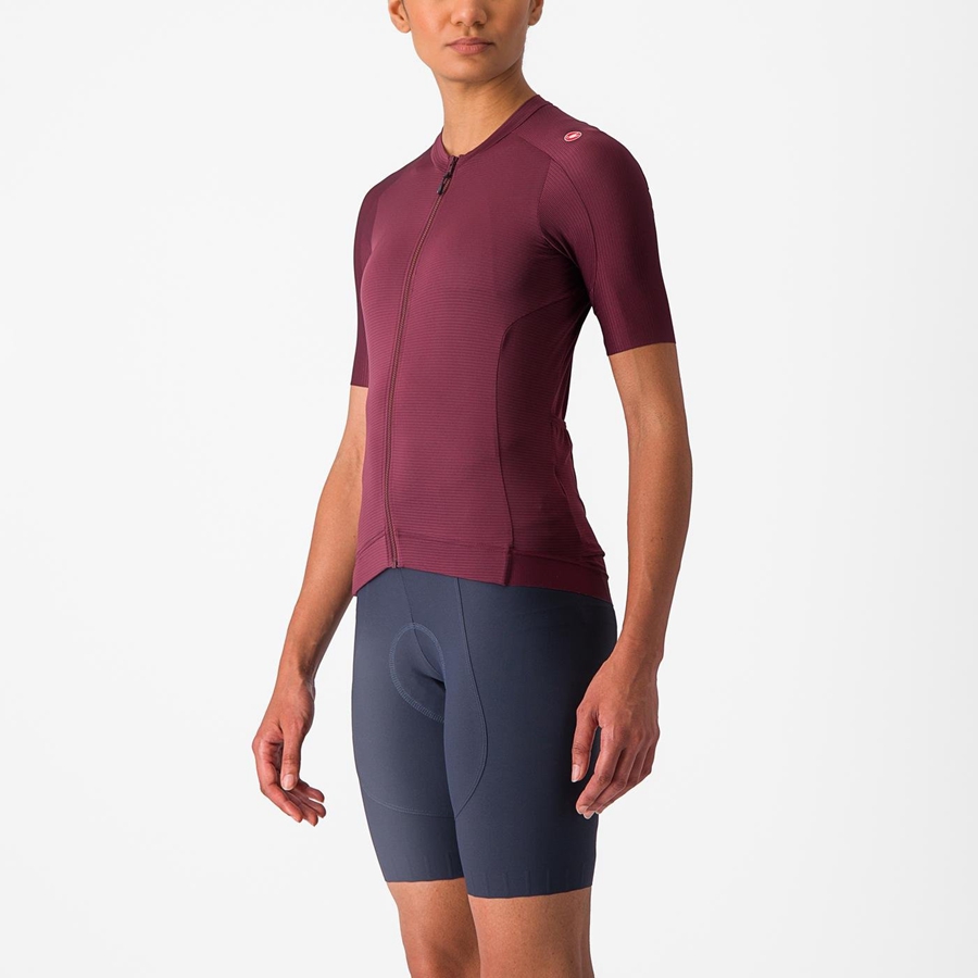 Castelli ESPRESSO W Jersey Dame Dyb Bordeaux Dyb Bordeaux | NCULKMD-18