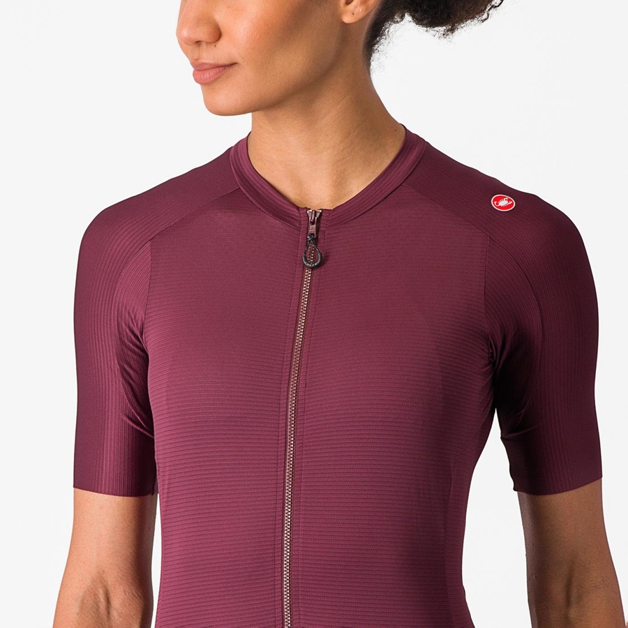 Castelli ESPRESSO W Jersey Dame Dyb Bordeaux Dyb Bordeaux | NCULKMD-18