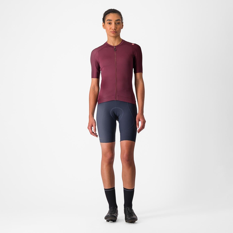 Castelli ESPRESSO W Jersey Dame Dyb Bordeaux Dyb Bordeaux | NCULKMD-18