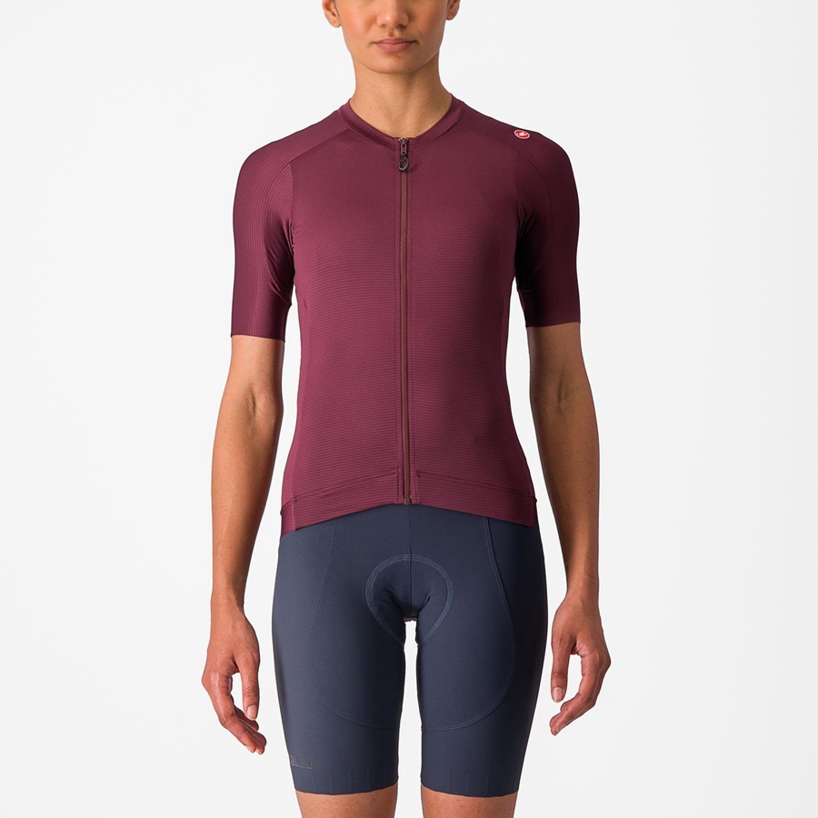 Castelli ESPRESSO W Jersey Dame Dyb Bordeaux Dyb Bordeaux | NCULKMD-18