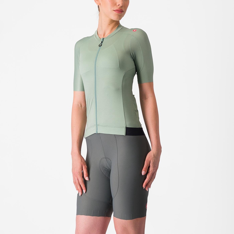 Castelli ESPRESSO W Jersey Dame Grøn Dyb Grøn | JAHUQIZ-28