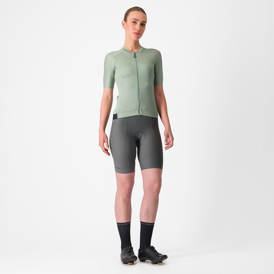 Castelli ESPRESSO W Jersey Dame Grøn Dyb Grøn | JAHUQIZ-28