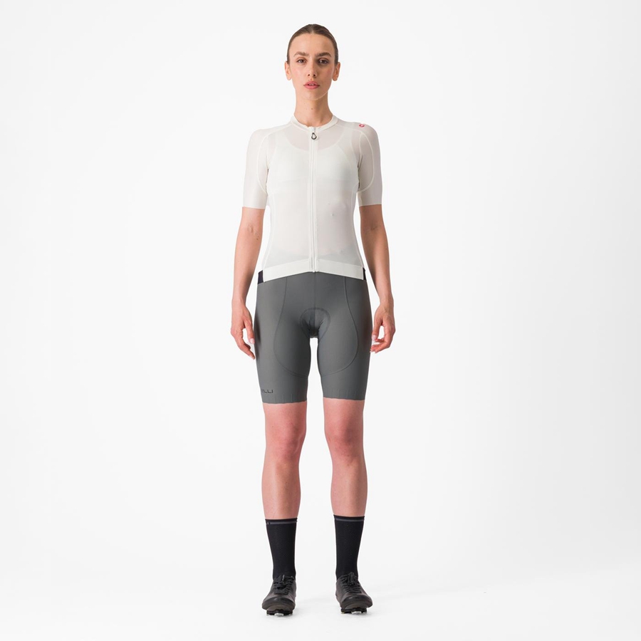 Castelli ESPRESSO W Jersey Dame Hvide Mørkegrå | ZCIBXOR-86