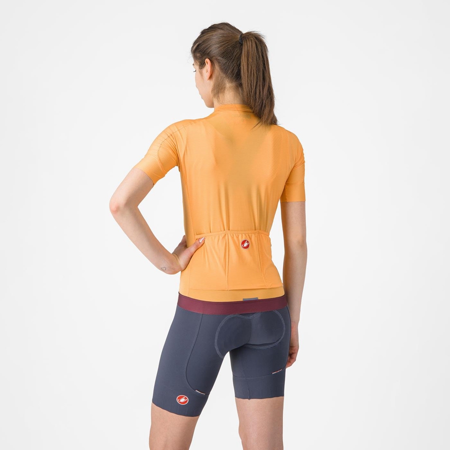 Castelli ESPRESSO W Jersey Dame Orange Dyb Bordeaux | MJXQGYH-92