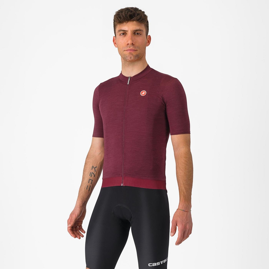 Castelli ESSENZA Jersey Herre Bordeaux | JQWNHVF-71