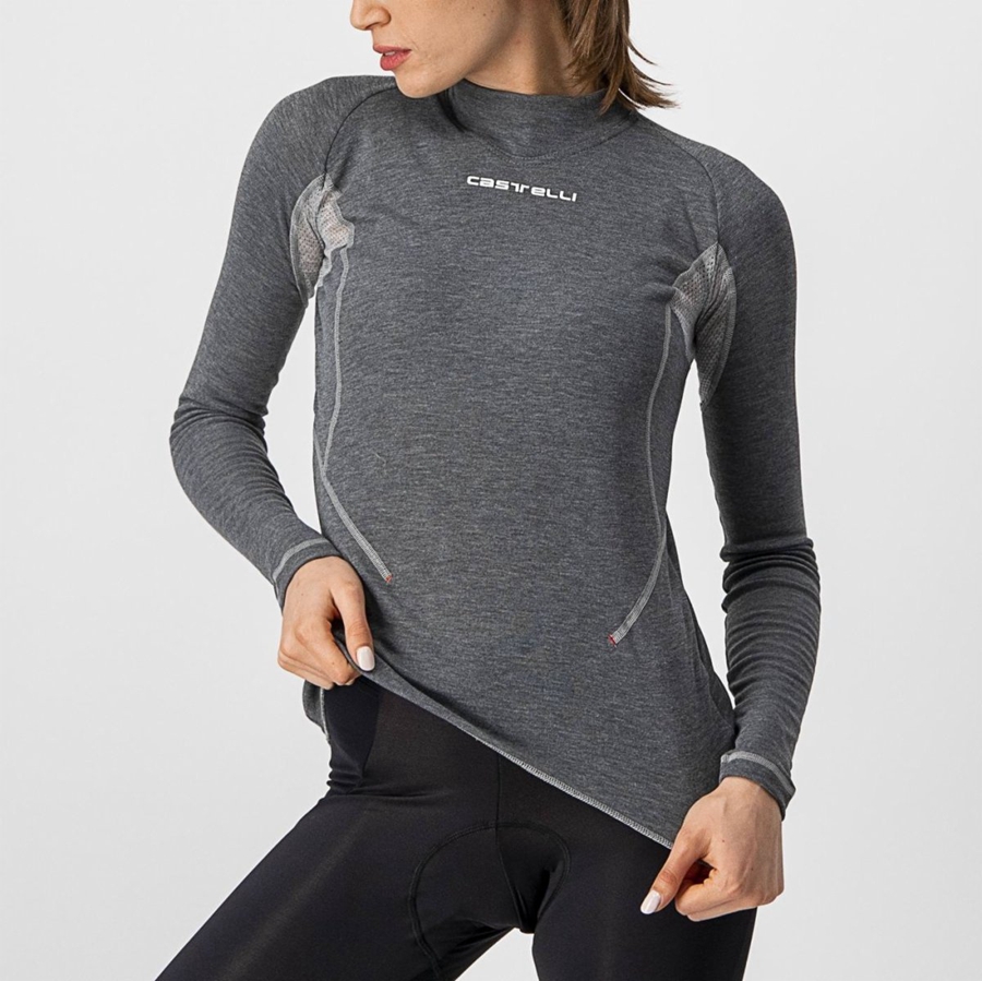 Castelli FLANDERS 2 W WARM LONG SLEEVE Baselag Dame Grå | ICENSQK-06