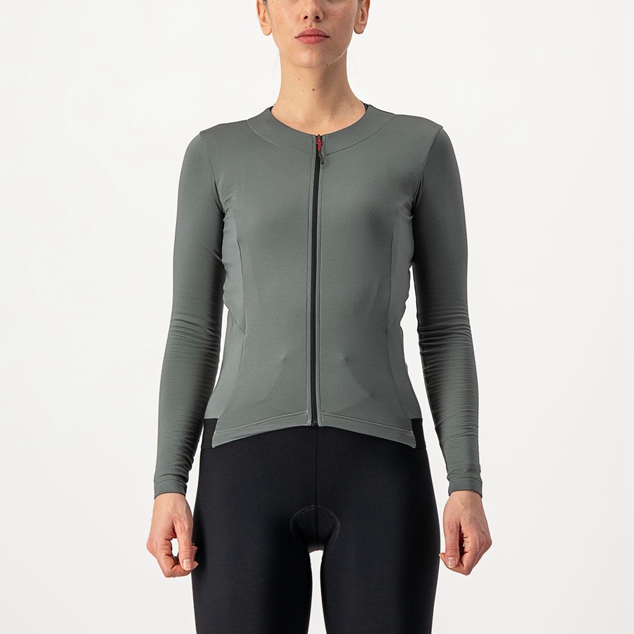 Castelli FLY LS W Jersey Dame Grå | EYKAVHN-31