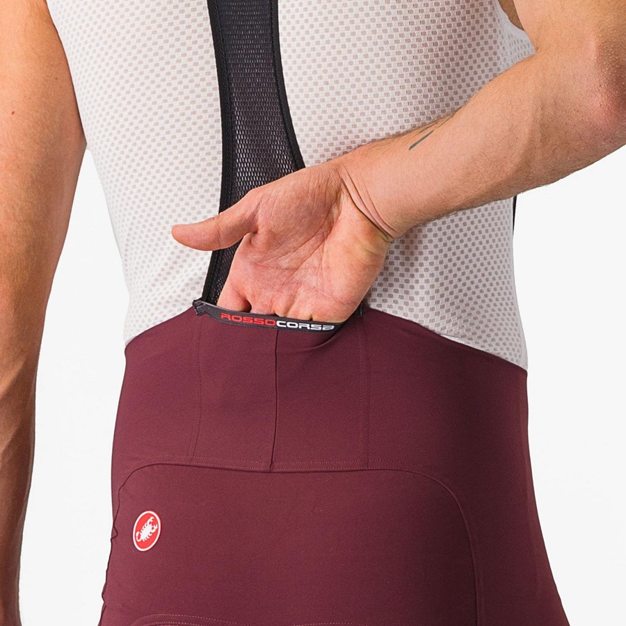 Castelli FREE AERO RC CLASSIC Bib Shorts Herre Dyb Bordeaux Hvide | ZJUTWES-01