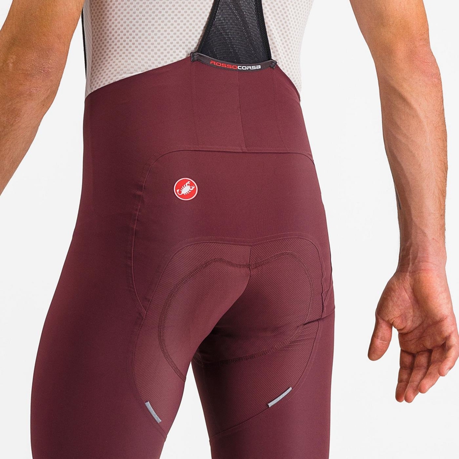 Castelli FREE AERO RC CLASSIC Bib Shorts Herre Dyb Bordeaux Hvide | ZJUTWES-01