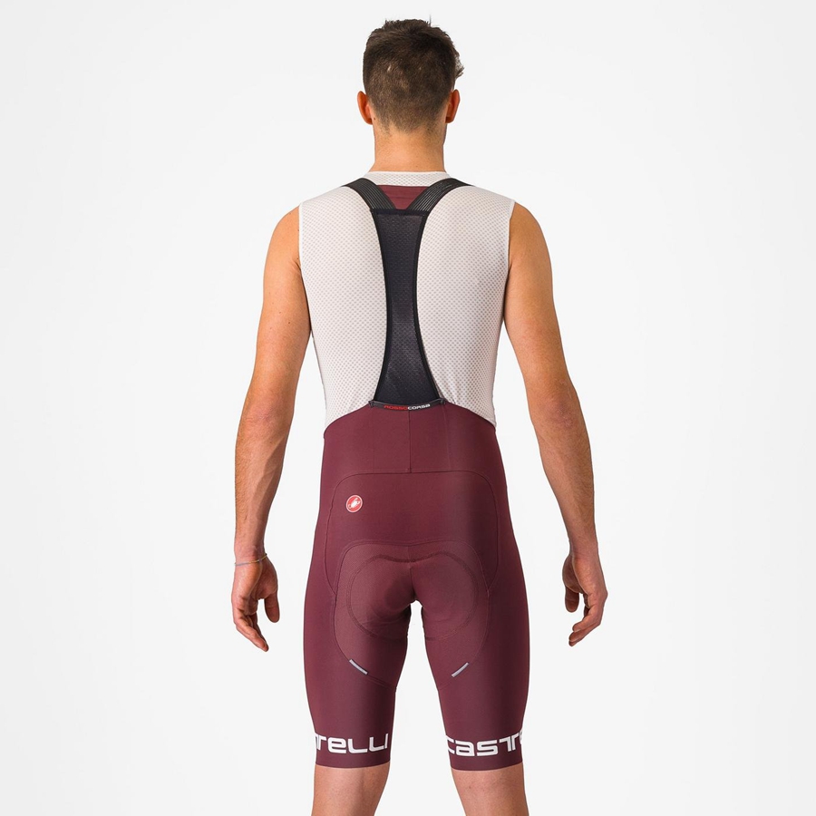 Castelli FREE AERO RC CLASSIC Bib Shorts Herre Dyb Bordeaux Hvide | ZJUTWES-01