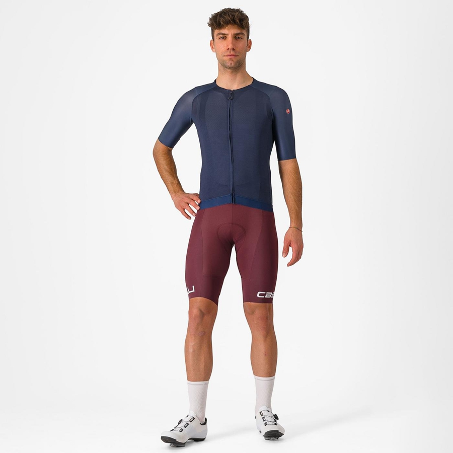 Castelli FREE AERO RC CLASSIC Bib Shorts Herre Dyb Bordeaux Hvide | ZJUTWES-01