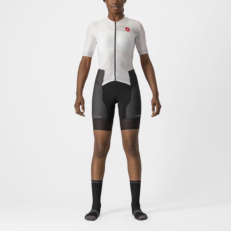 Castelli FREE SANREMO 2 W SHORT SLEEVE Jakkesæt Dame Hvide Sort | RXAYVGM-86