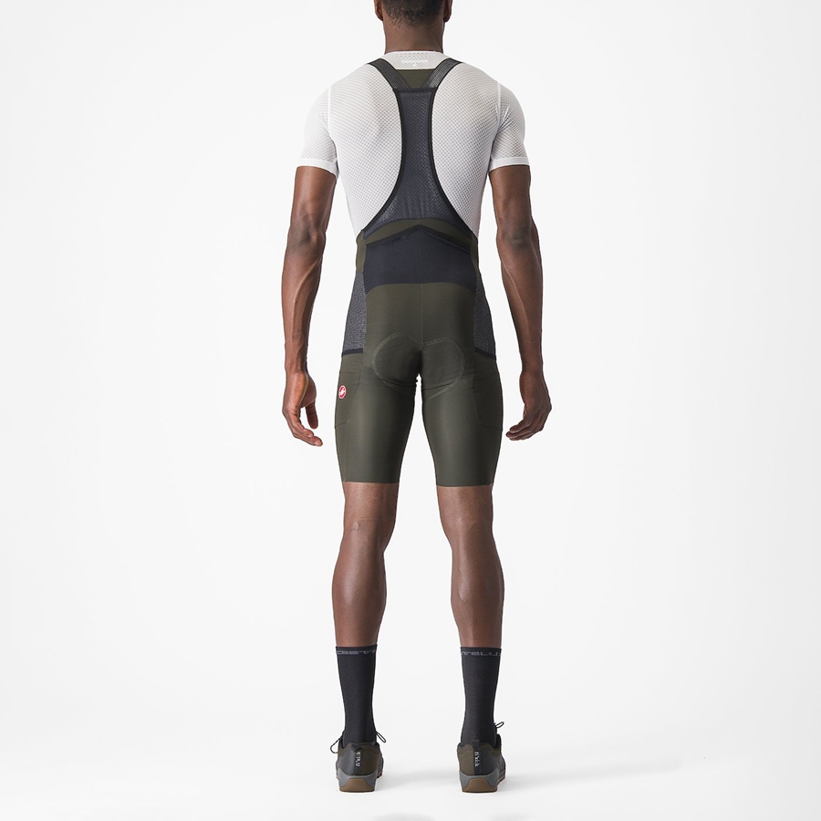 Castelli FREE UNLIMITED Bib Shorts Herre Dyb Grøn | ENWBCZM-17