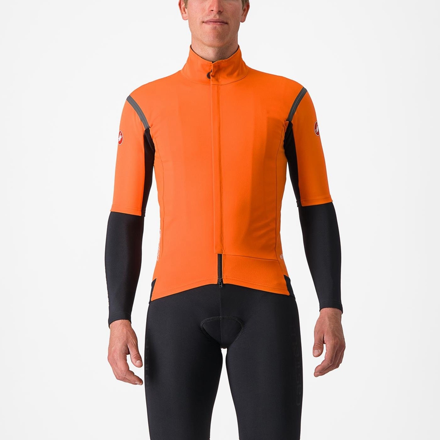 Castelli GABBA RoS 2 Jakker Herre Rød Orange Mørkegrå | AGOLCZS-36