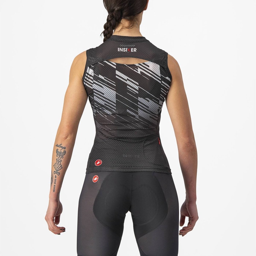 Castelli INSIDER W SLEEVELESS Jersey Dame Sort | KSAFGBL-25