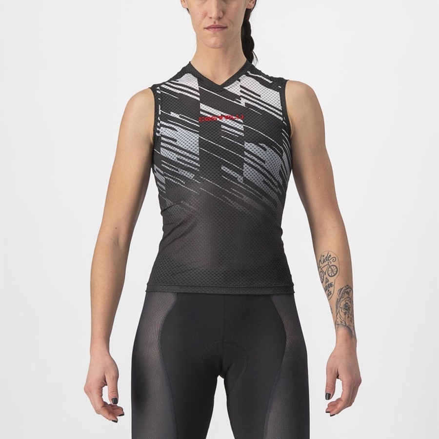 Castelli INSIDER W SLEEVELESS Jersey Dame Sort | KSAFGBL-25