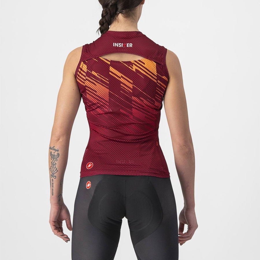 Castelli INSIDER W SLEEVELESS Jersey Dame Bordeaux | KTPFAYM-59