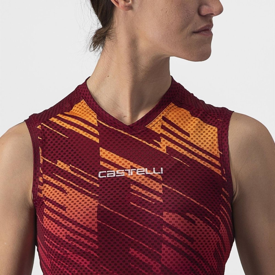 Castelli INSIDER W SLEEVELESS Jersey Dame Bordeaux | KTPFAYM-59