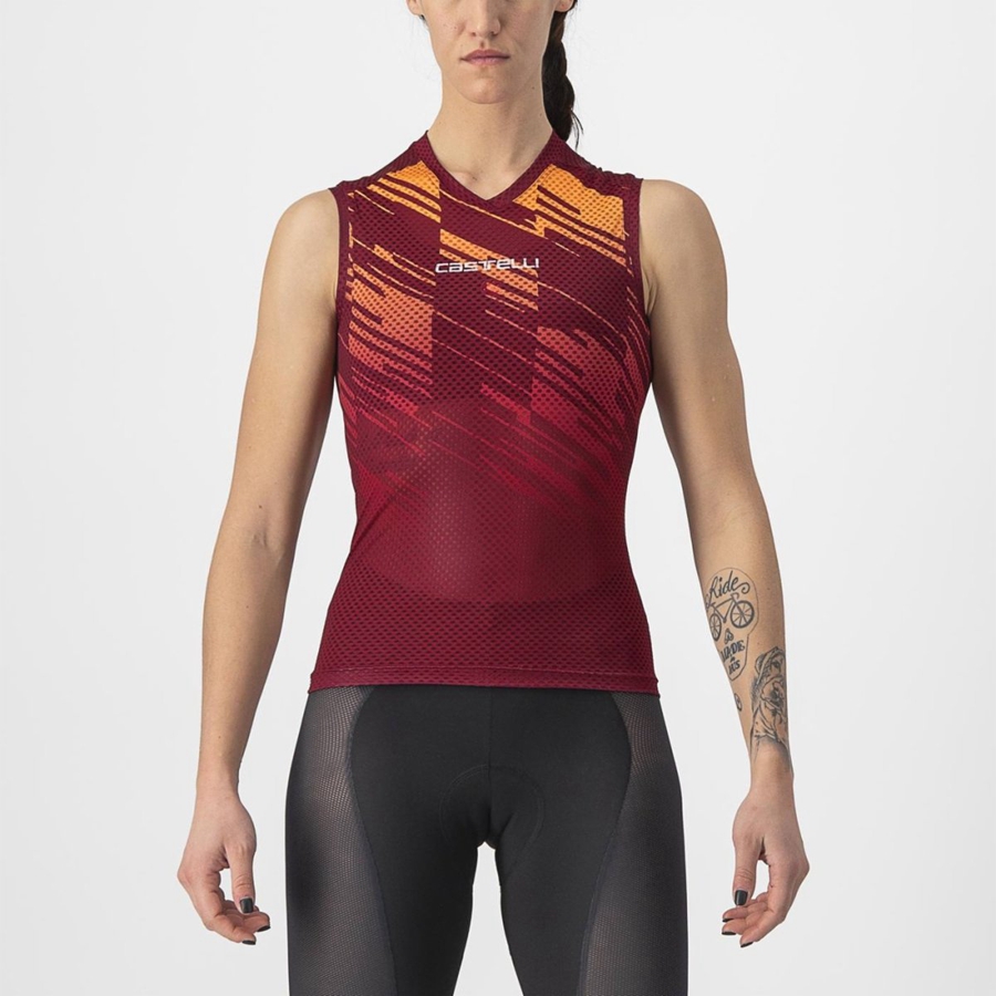 Castelli INSIDER W SLEEVELESS Jersey Dame Bordeaux | KTPFAYM-59