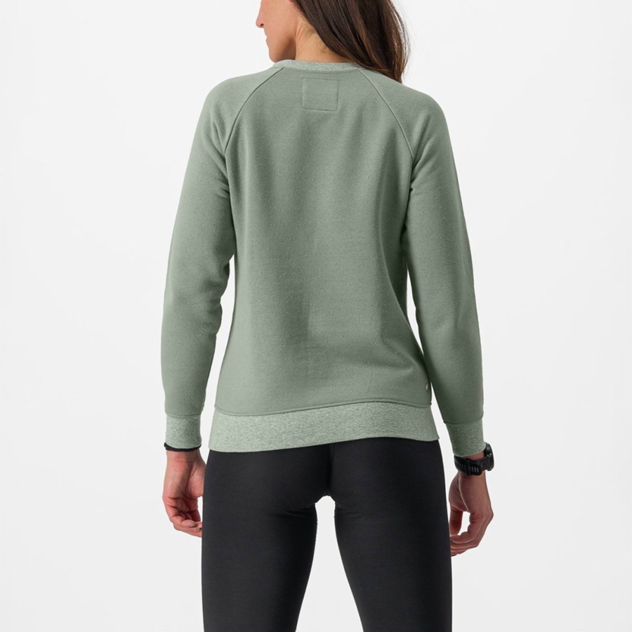 Castelli LOGO W SWEATSHIRT Casual Dame Grøn | DWNHMVY-26