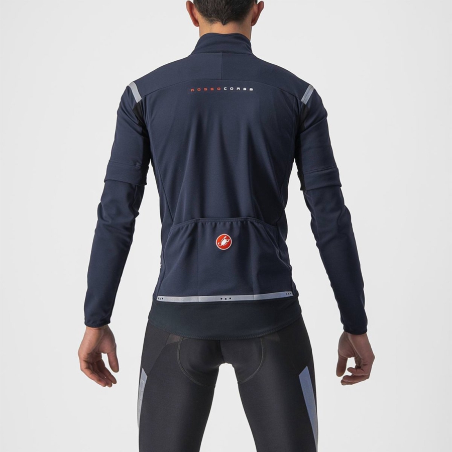 Castelli PERFETTO RoS 2 CONVERTIBLE Jakker Herre Blå Sølv | OGYVHDU-38