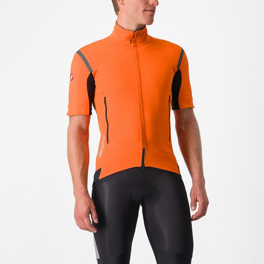 Castelli PERFETTO RoS 2 CONVERTIBLE Jakker Herre Rød Orange Mørkegrå | GRXODLS-92