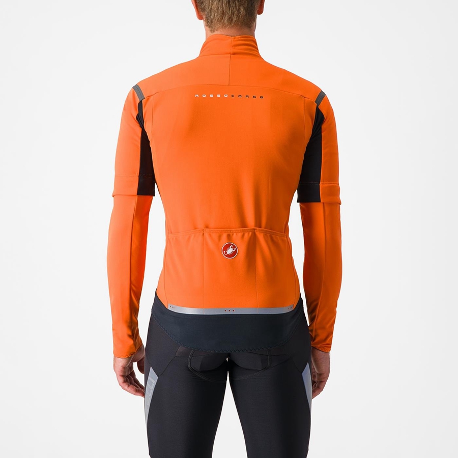 Castelli PERFETTO RoS 2 CONVERTIBLE Jakker Herre Rød Orange Mørkegrå | GRXODLS-92