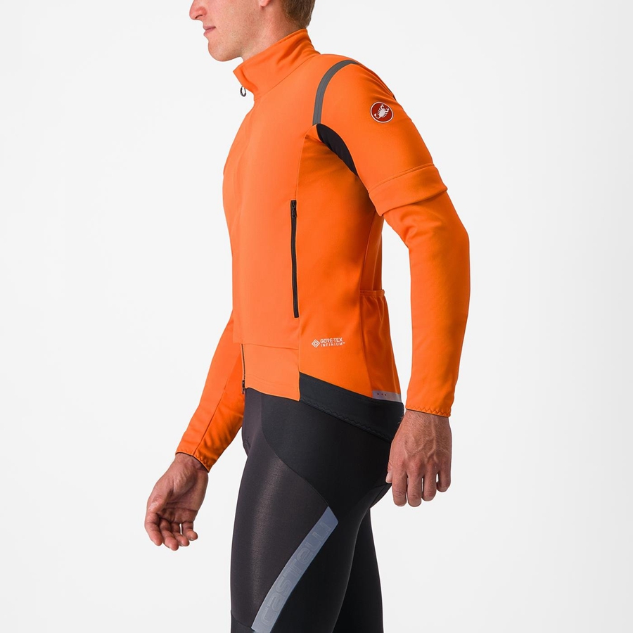 Castelli PERFETTO RoS 2 CONVERTIBLE Jakker Herre Rød Orange Mørkegrå | GRXODLS-92