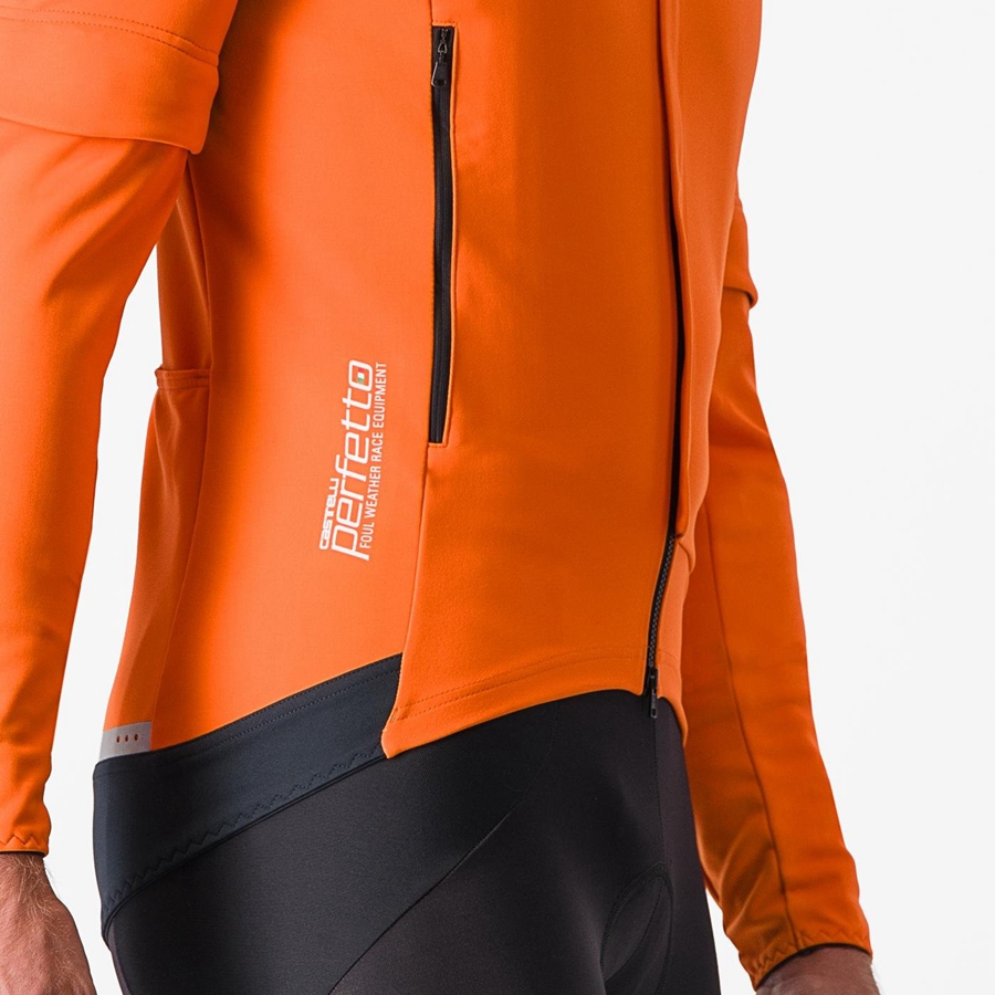 Castelli PERFETTO RoS 2 CONVERTIBLE Jakker Herre Rød Orange Mørkegrå | GRXODLS-92