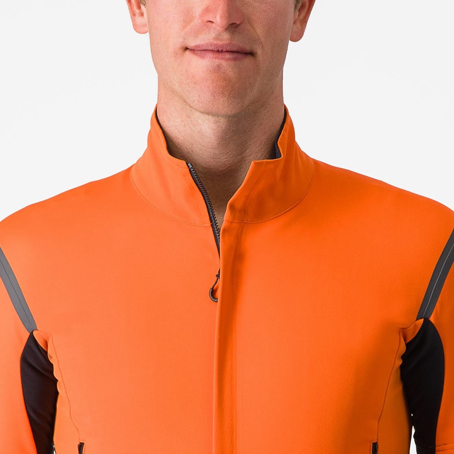 Castelli PERFETTO RoS 2 CONVERTIBLE Jakker Herre Rød Orange Mørkegrå | GRXODLS-92