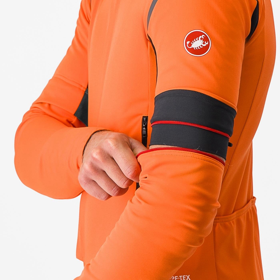 Castelli PERFETTO RoS 2 CONVERTIBLE Jakker Herre Rød Orange Mørkegrå | GRXODLS-92