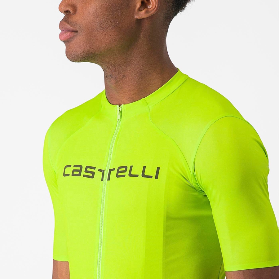 Castelli PROLOGO LITE Jersey Herre Lysegrøn Dyb Grøn | OQGFPEU-38