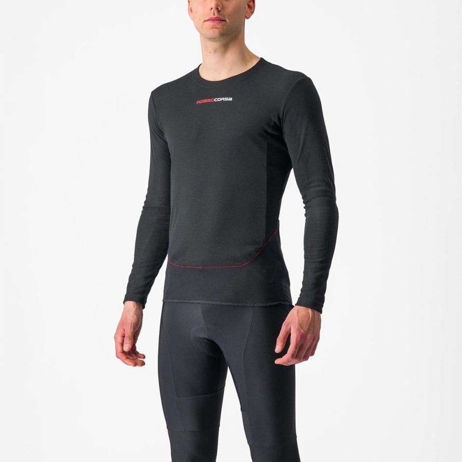 Castelli PROSECCO TECH LONG SLEEVE Baselag Herre Sort | DAKEXJN-78