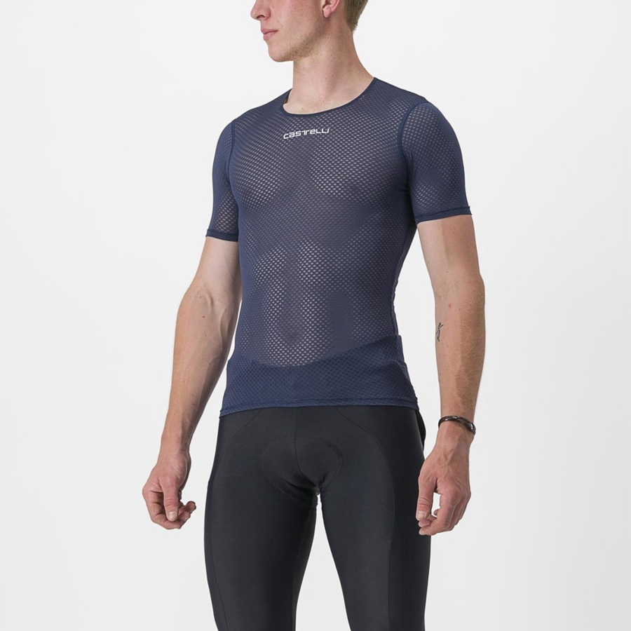 Castelli PRO MESH 2.0 SHORT SLEEVE Baselag Herre Blå | DVGLOUC-96