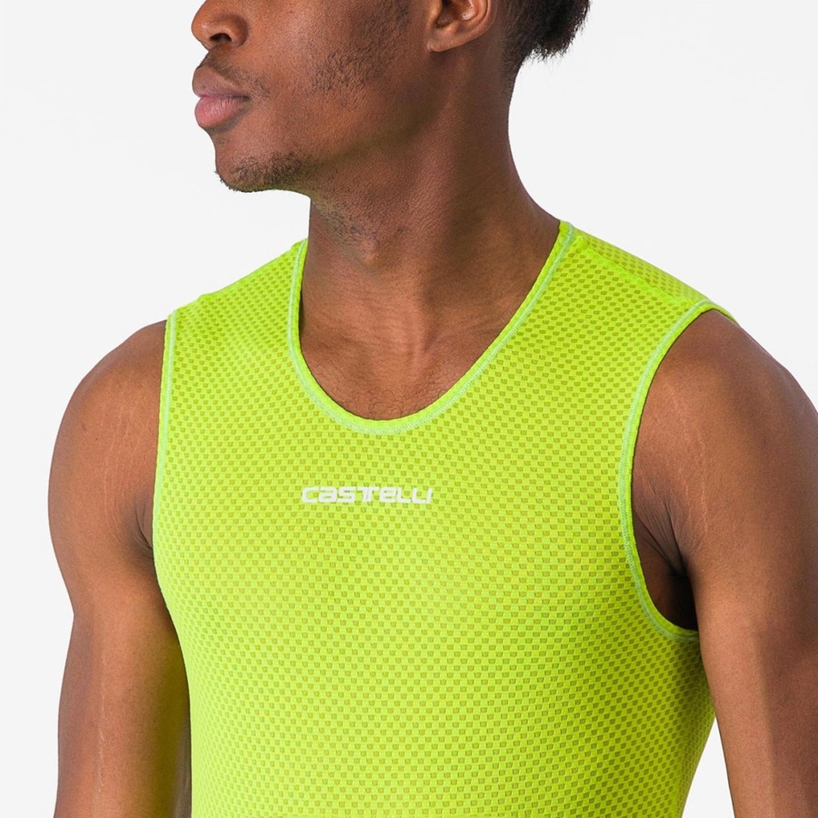 Castelli PRO MESH 2.0 SLEEVELESS Baselag Herre Lysegrøn | RZNOWHG-63