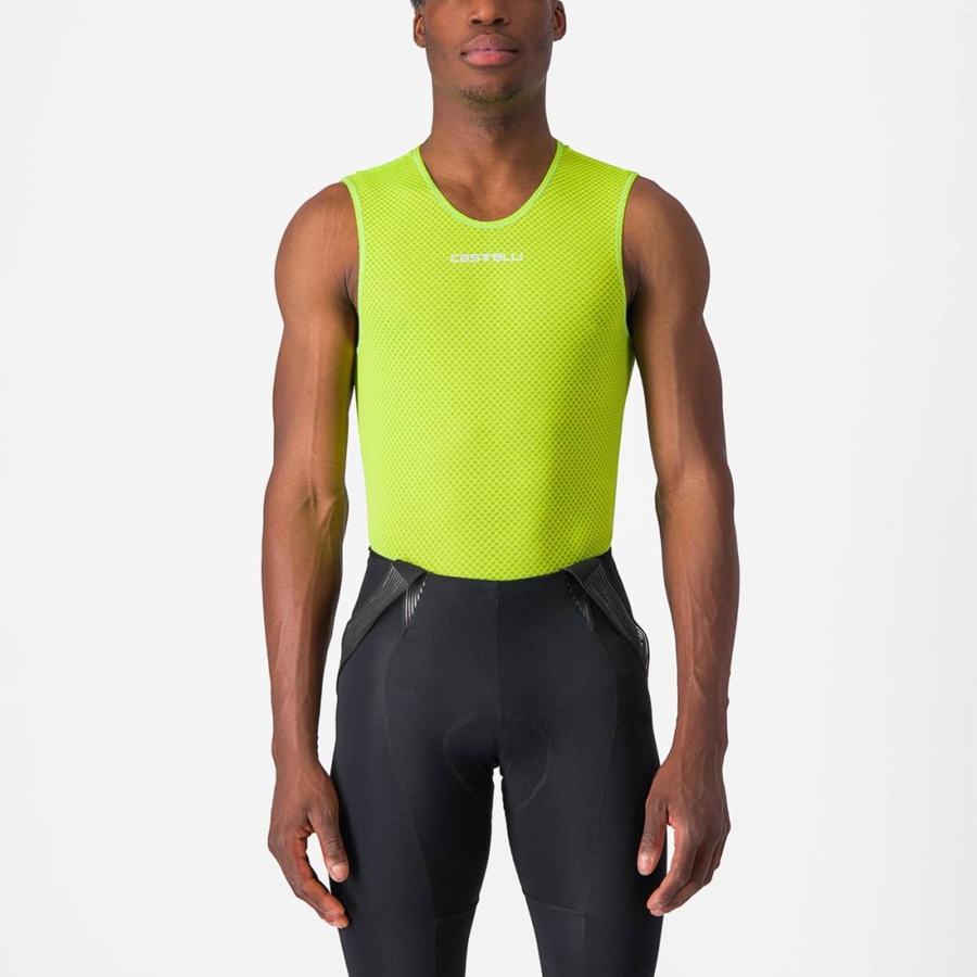 Castelli PRO MESH 2.0 SLEEVELESS Baselag Herre Lysegrøn | RZNOWHG-63