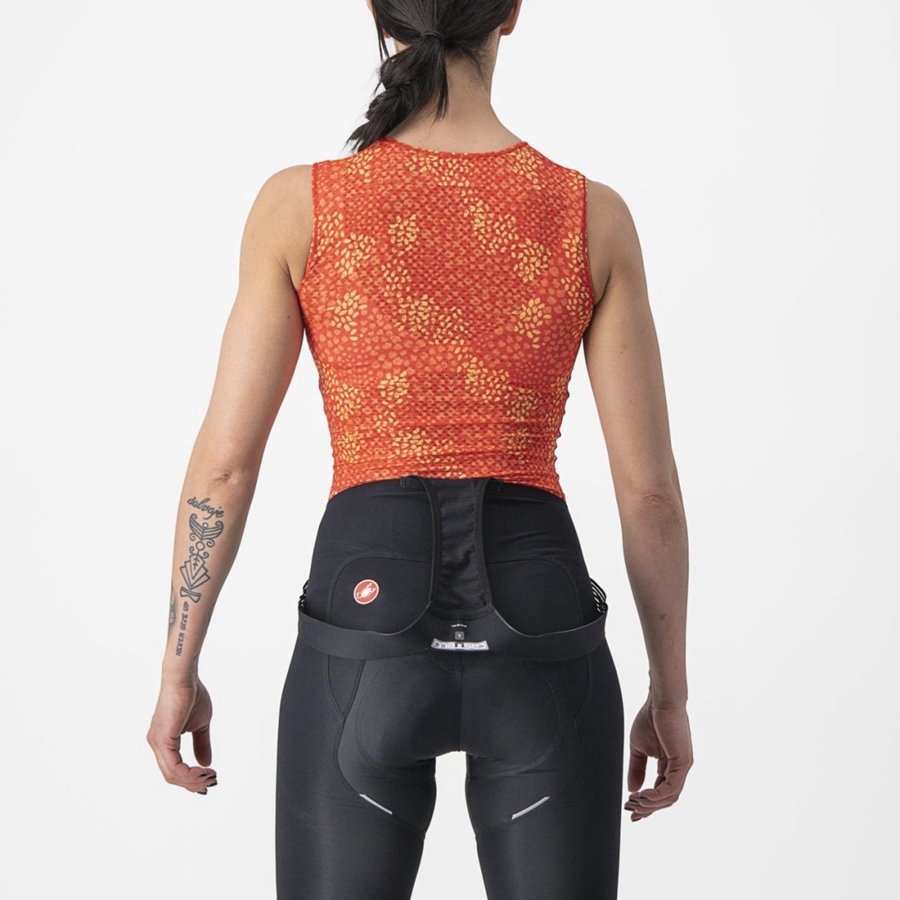 Castelli PRO MESH 4 W SLEEVELESS Baselag Dame Orange | ZFEMWYB-03