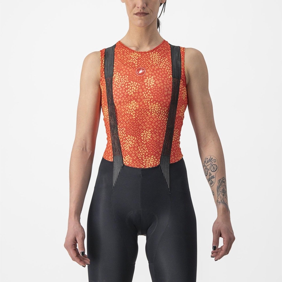 Castelli PRO MESH 4 W SLEEVELESS Baselag Dame Orange | ZFEMWYB-03