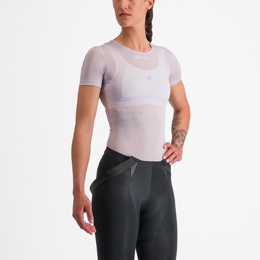 Castelli PRO MESH W SHORT SLEEVE Baselag Dame Lilla Hvide | TIJNZCL-05