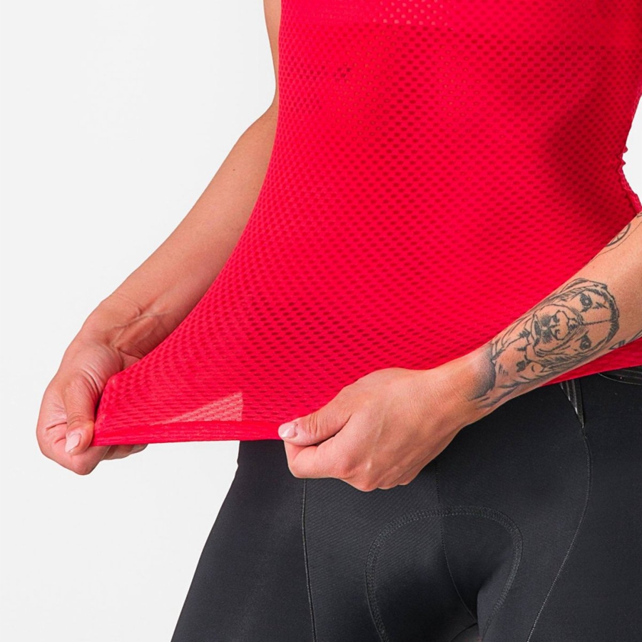 Castelli PRO MESH W SLEEVELESS Baselag Dame Rød | XWHGTZS-04