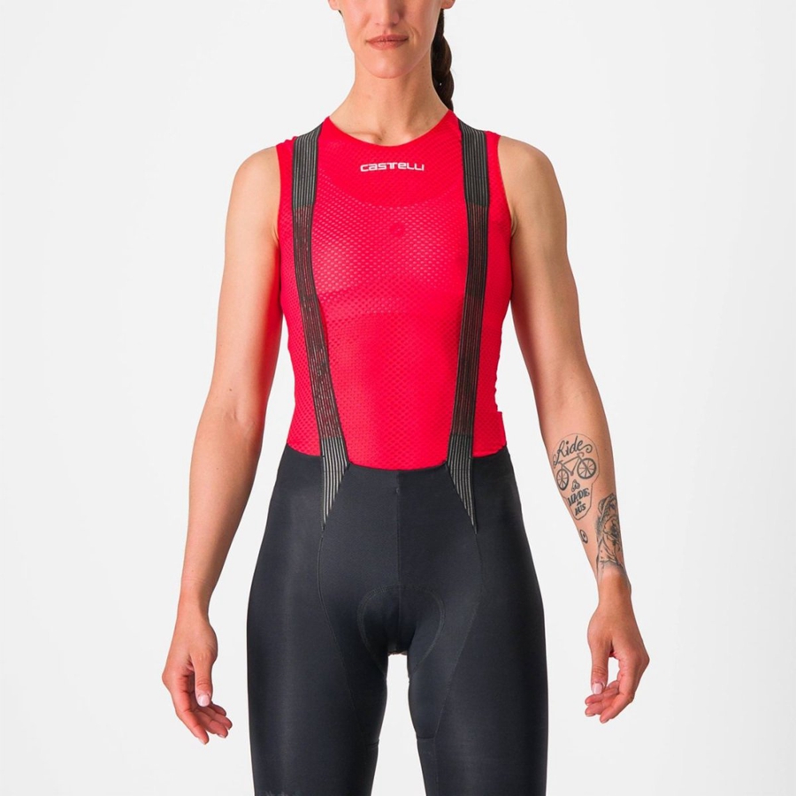 Castelli PRO MESH W SLEEVELESS Baselag Dame Rød | XWHGTZS-04