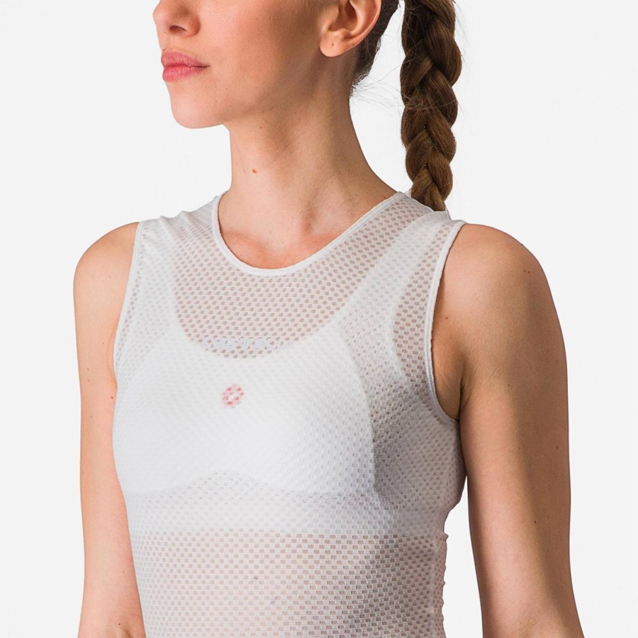 Castelli PRO MESH W SLEEVELESS Baselag Dame Hvide | GVUIMJX-89