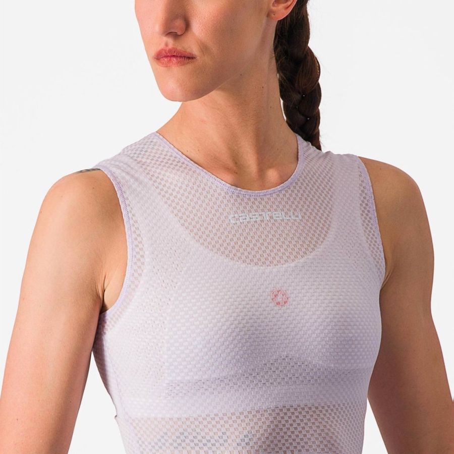 Castelli PRO MESH W SLEEVELESS Baselag Dame Lilla Hvide | PIMFJSO-94