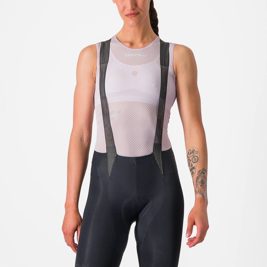 Castelli PRO MESH W SLEEVELESS Baselag Dame Lilla Hvide | PIMFJSO-94