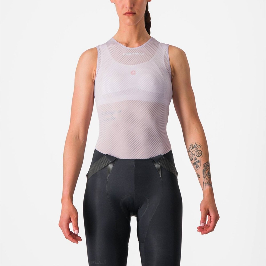 Castelli PRO MESH W SLEEVELESS Baselag Dame Lilla Hvide | PIMFJSO-94