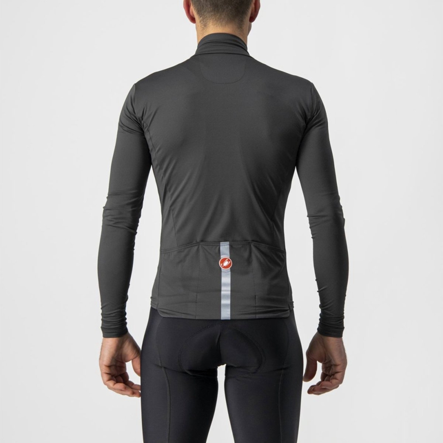 Castelli PRO THERMAL MID LS Jersey Herre Mørkegrå | YICJGBF-30