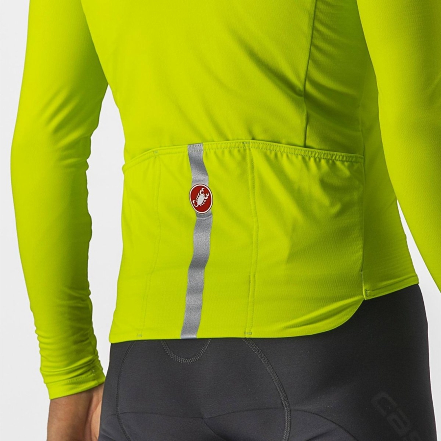 Castelli PRO THERMAL MID LS Jersey Herre Lysegrøn | NUHZBKG-78