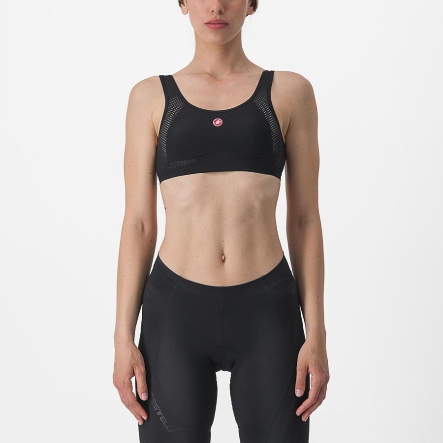 Castelli ROSSO CORSA BRA Baselag Dame Sort | YNHAESQ-46