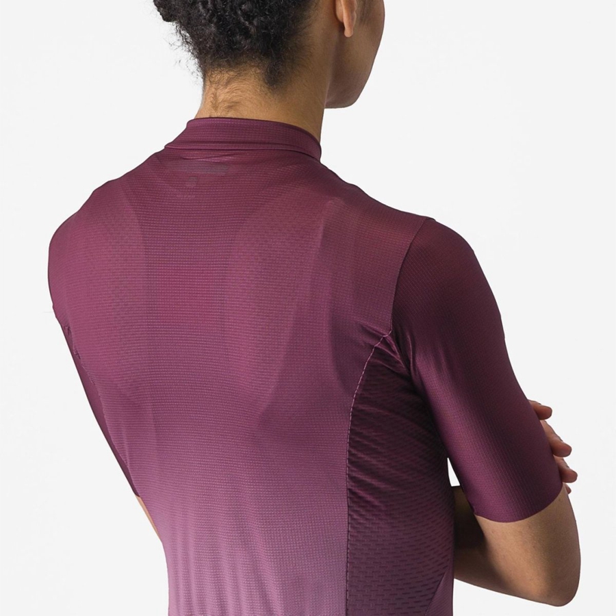 Castelli SALITA Jersey Dame Dyb Bordeaux Dyb Lilla | QUNLKVE-50